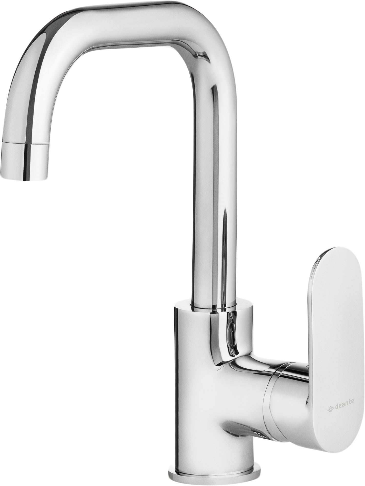 Washbasin tap, with rectangular spout