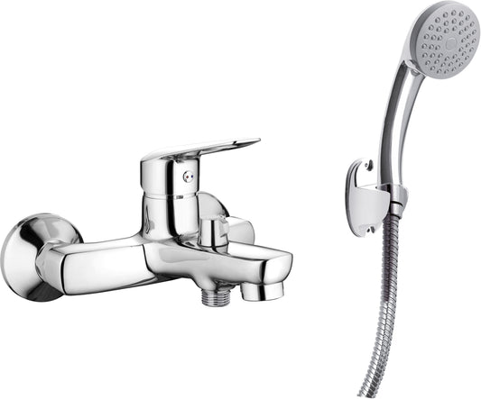 Bath mixer, with shower set