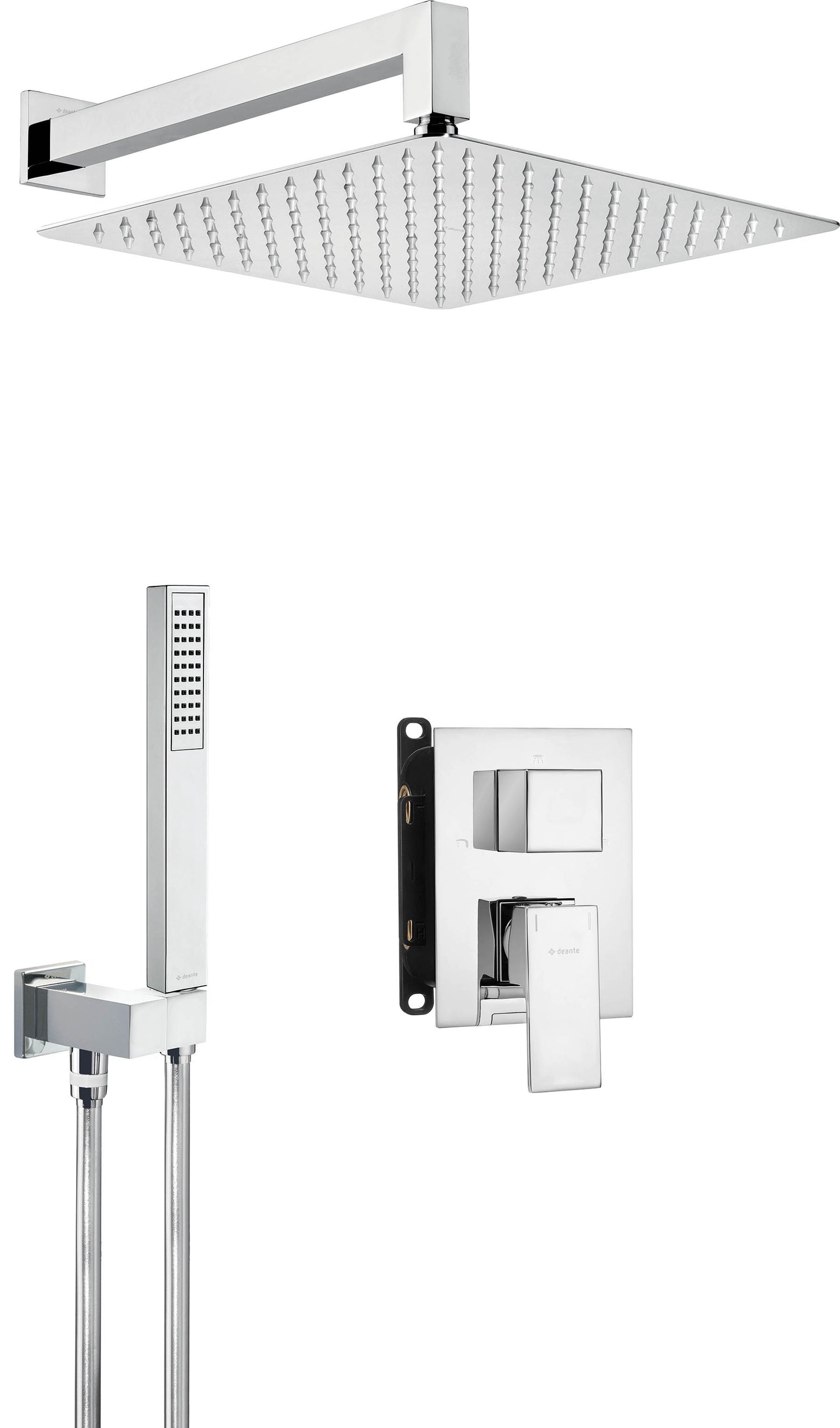 Concealed shower set, with mixer BOX