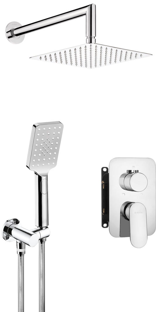 Concealed shower set, with mixer BOX