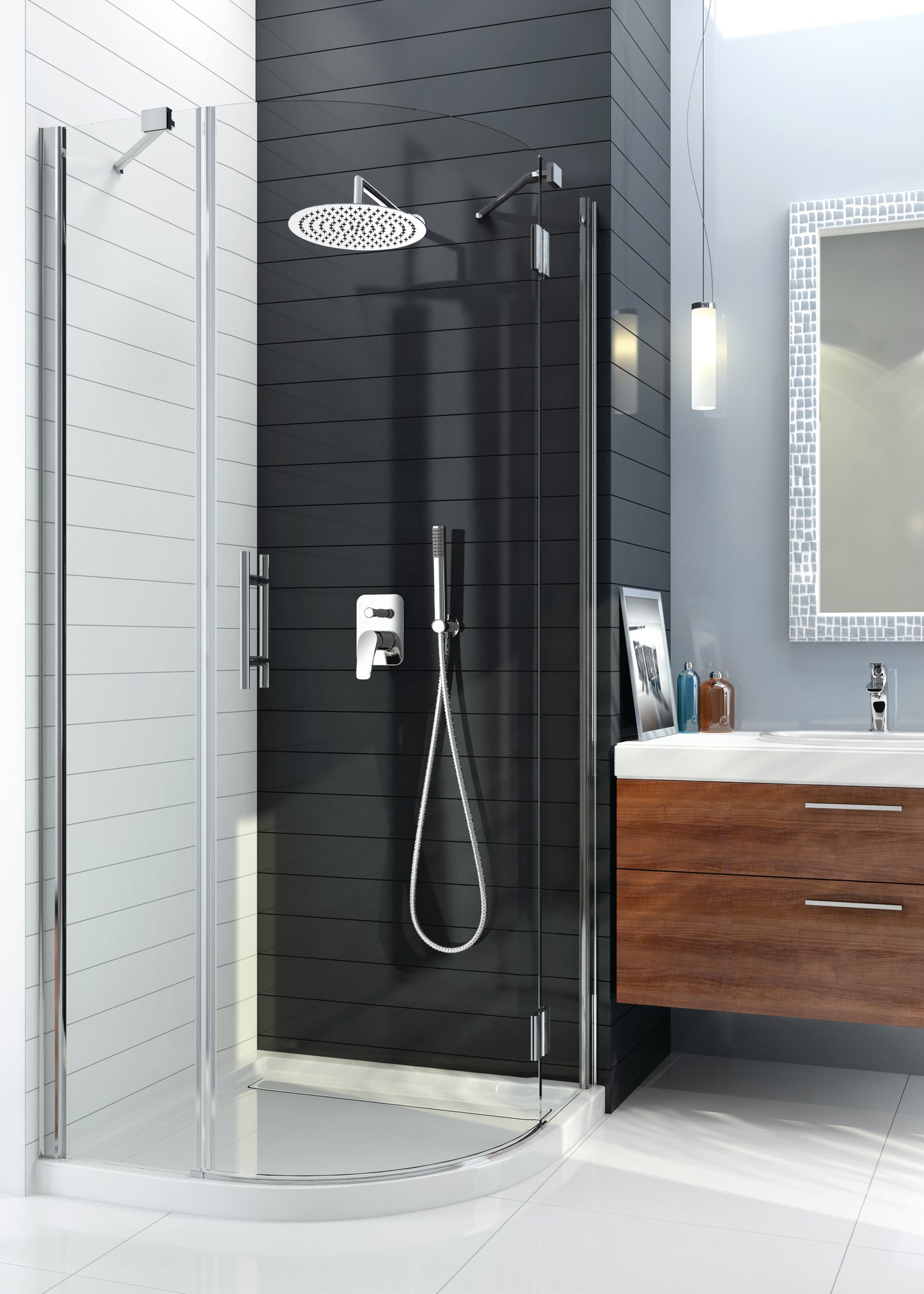 Shower mixer, concealed, with shower set