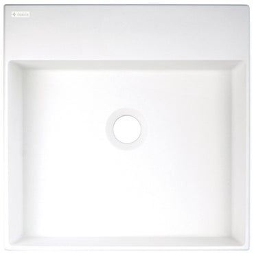 Granite washbasin, countertop, with tap shelf - 400x400 mm