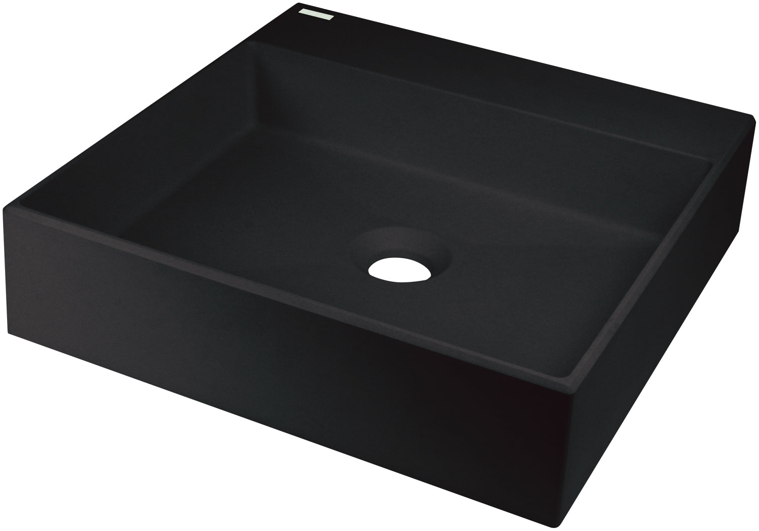 Granite washbasin, countertop, with tap shelf - 400x400 mm