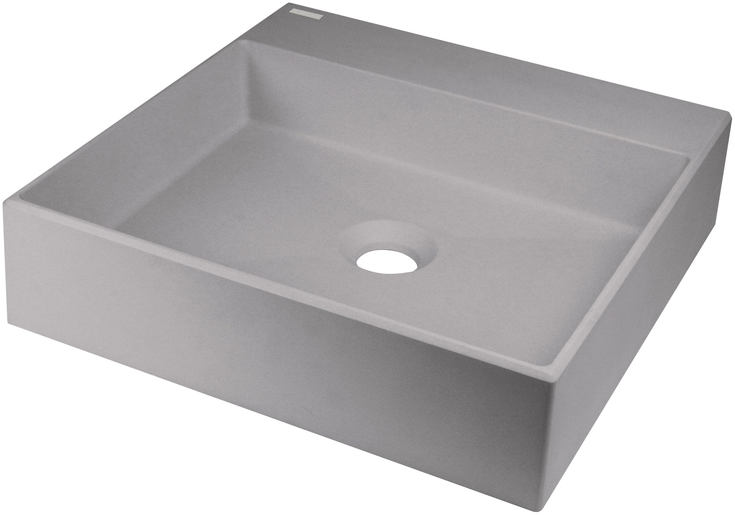 Granite washbasin, countertop, with tap shelf - 400x400 mm