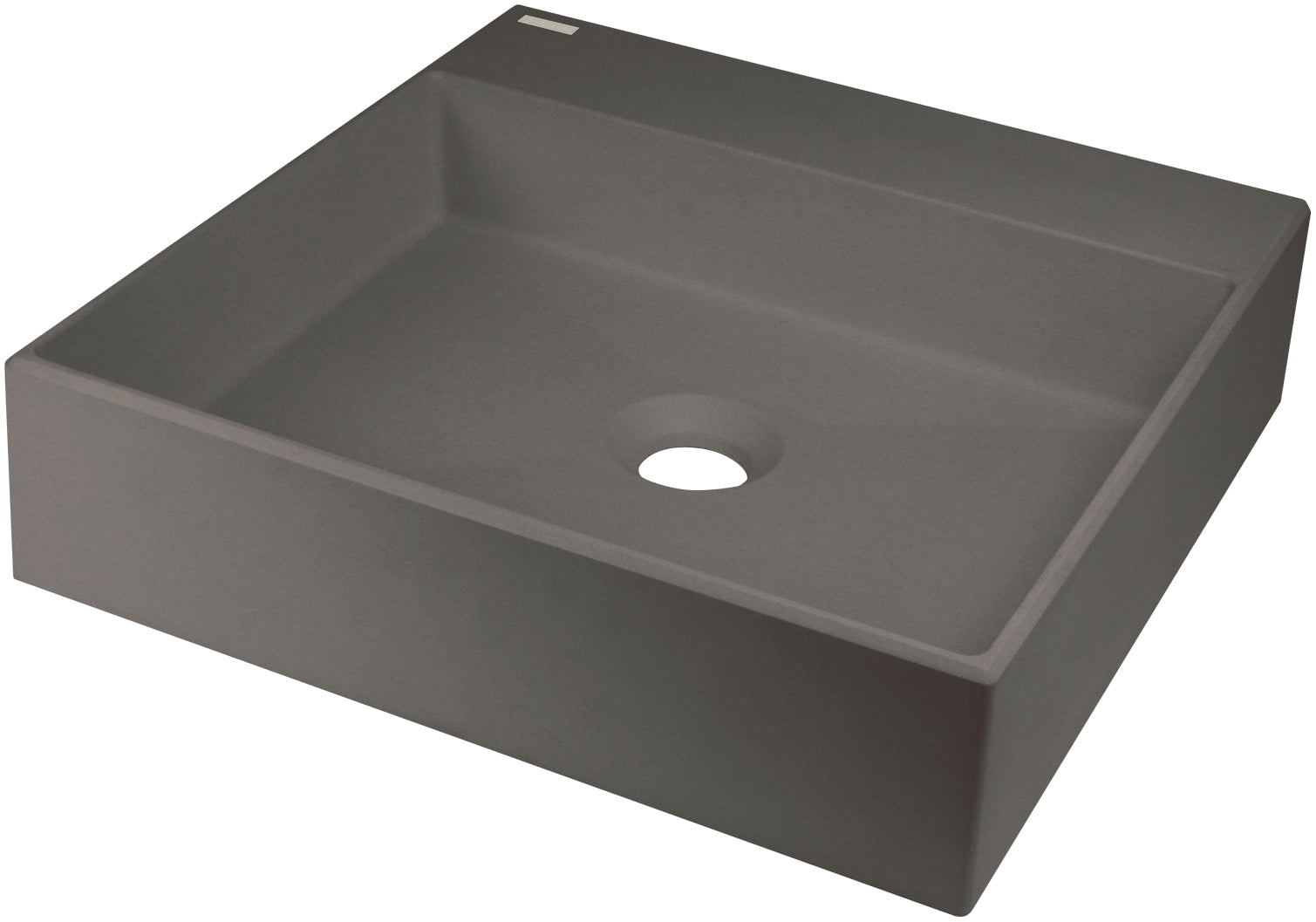 Granite washbasin, countertop, with tap shelf - 400x400 mm
