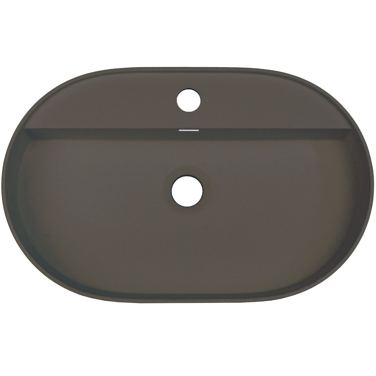 Granite washbasin, countertop, with tap shelf - oval