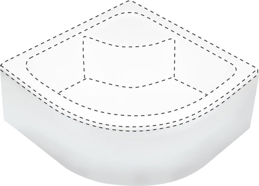 Shower tray cover, half round, 80x80 cm