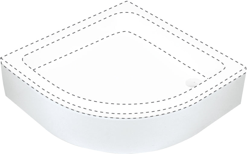 Shower tray cover, half round, 90 cm