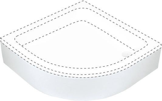 Shower tray cover, half round, 80 cm