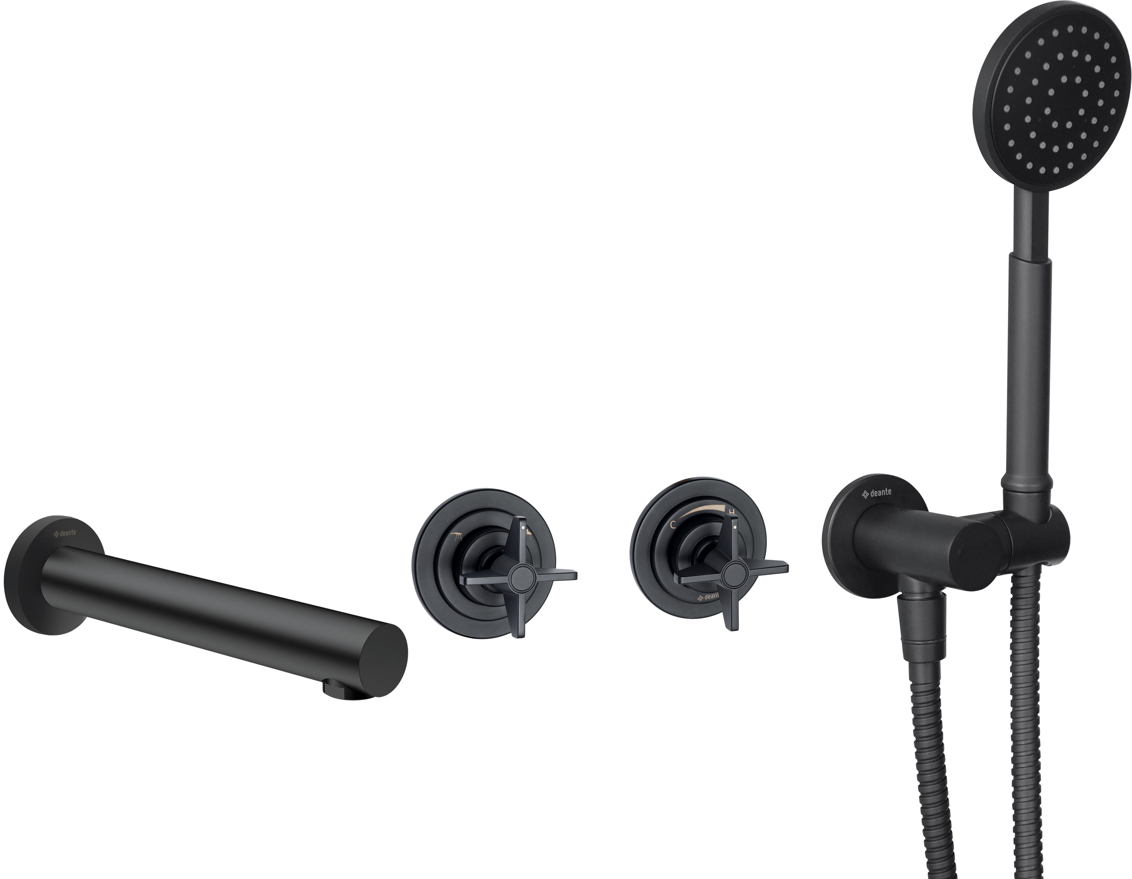 Bath mixer, concealed, with shower set