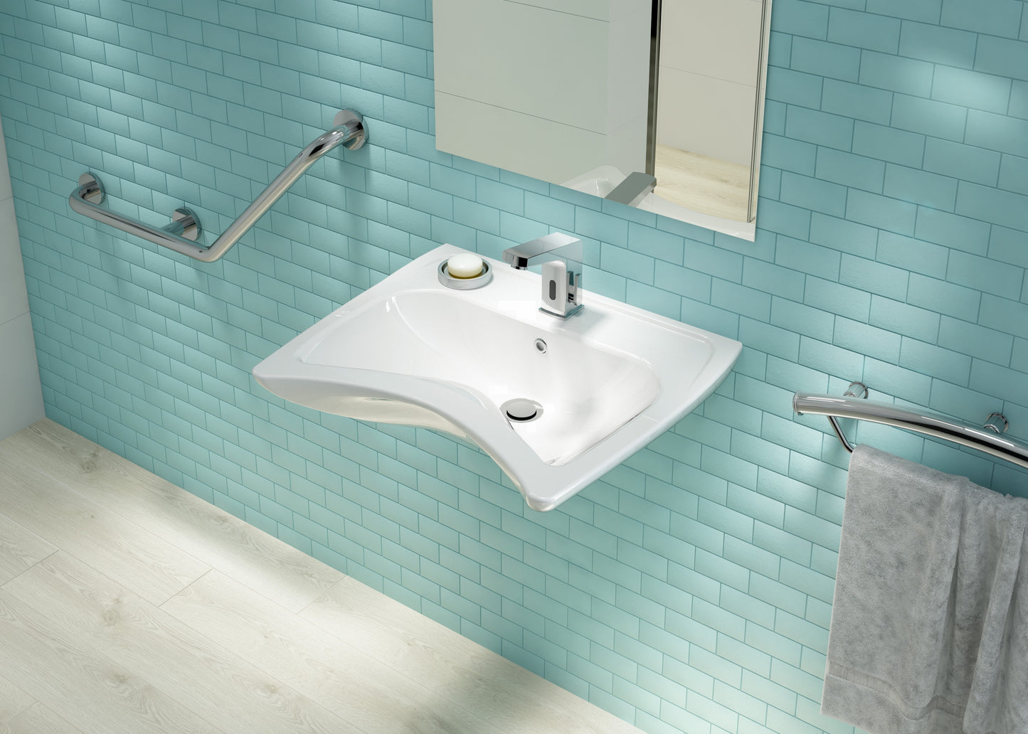 Washbasin tap, contactless, with temperature control - 4xAA