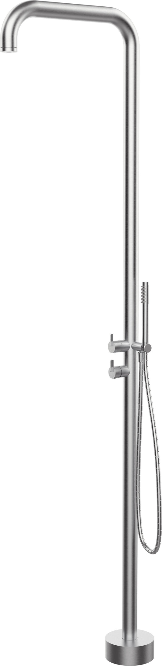 Floor-mounted shower column, for garden or bathroom (outdoor/indoor)