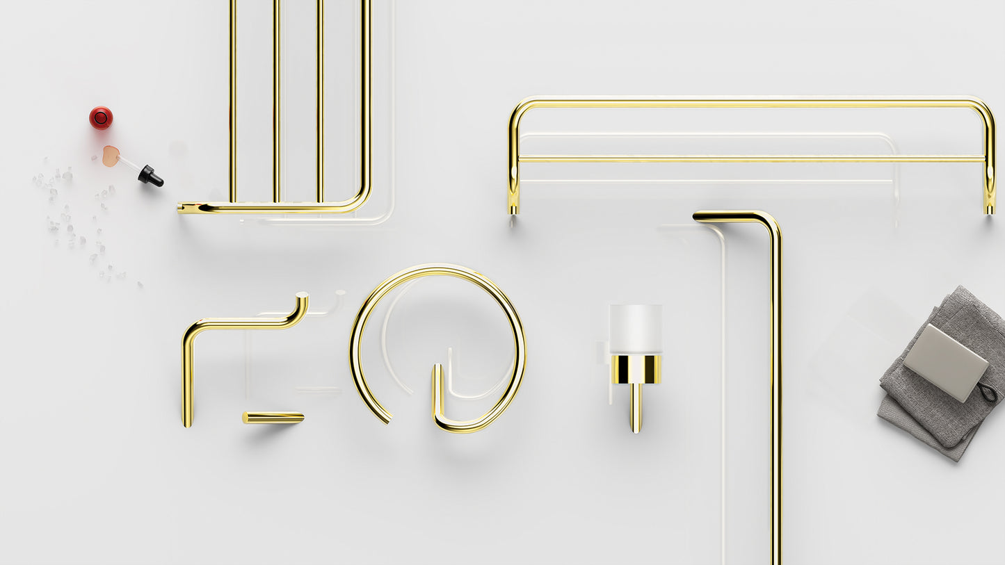 Towel hanger, double - wall-mounted