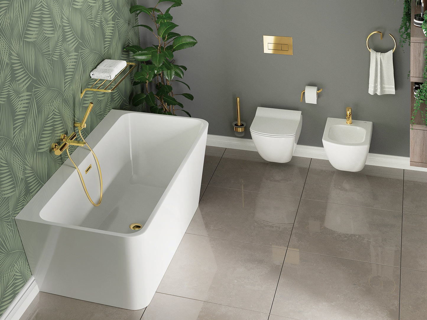 Bidet, wall-mounted