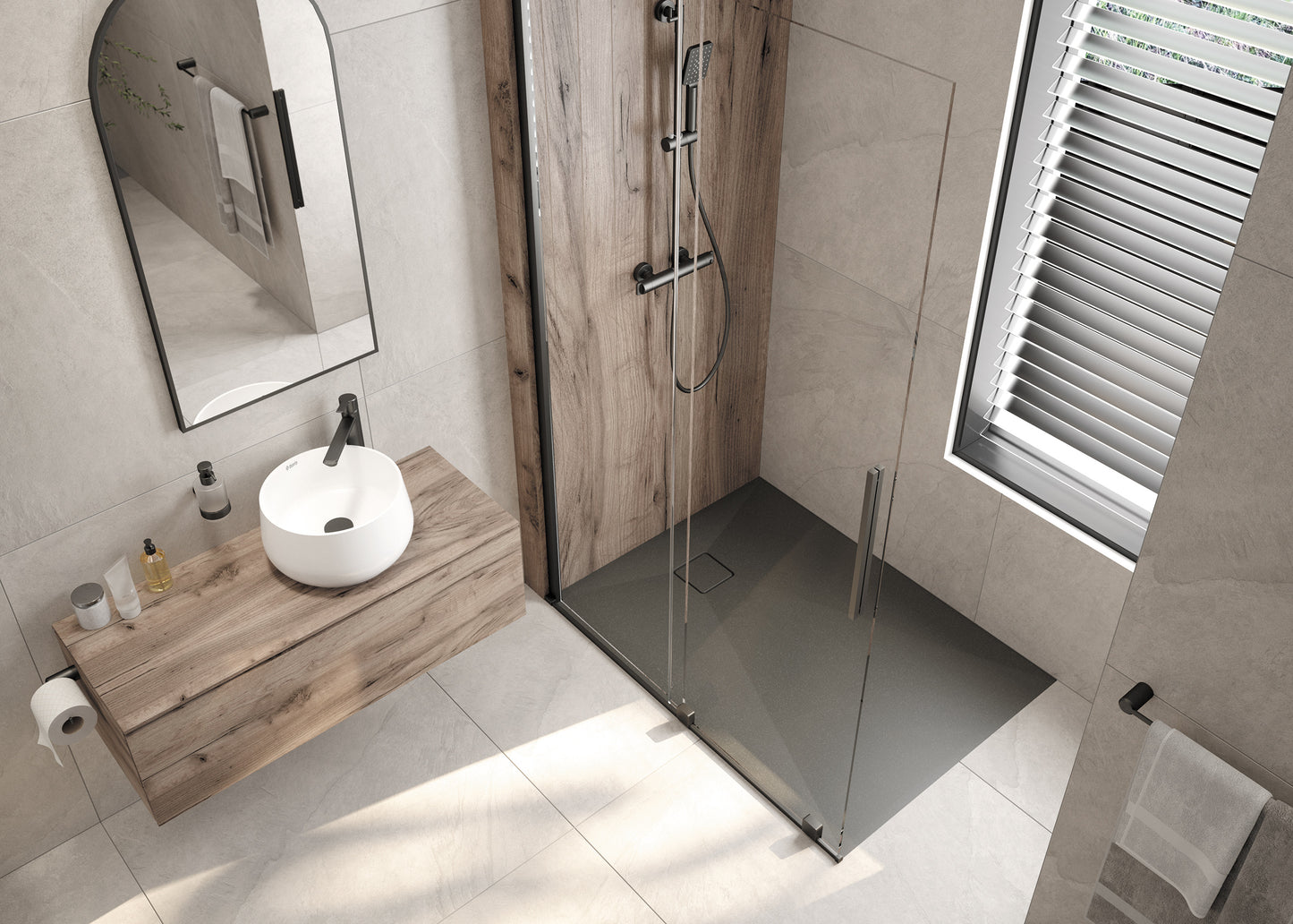 Granite shower tray, rectangular, 120x90 cm
