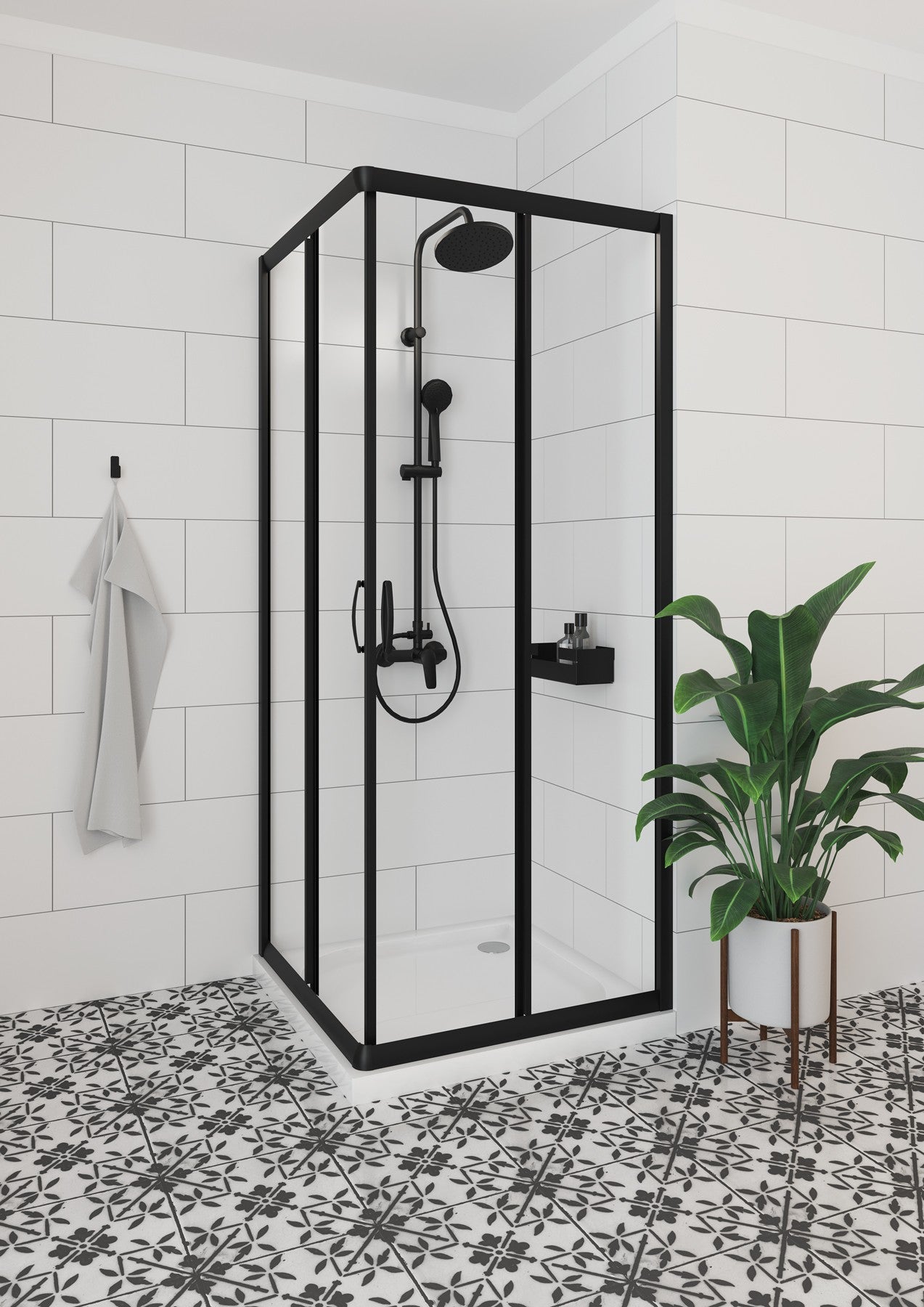 Shower column, 3-function - with mixer tap