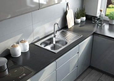 Steel sink, 1-bowl with drainer