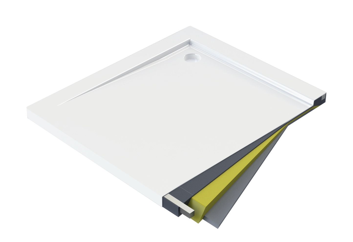 Acrylic shower tray, rectangular, 120x80 cm