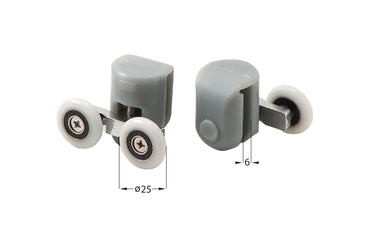 Upper rollers, double, for 6 mm glass - FI 25 mm
