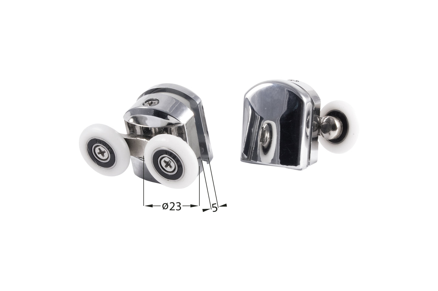 Upper rollers, double, for 5 mm glass - FI 23 mm