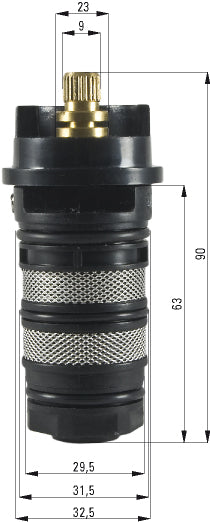 Thermostatic cartridge, for shower panels