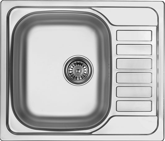 Steel sink, 1-bowl with drainer