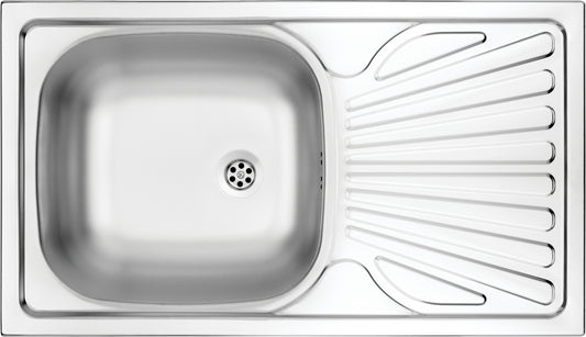 Steel sink, 1-bowl with drainer