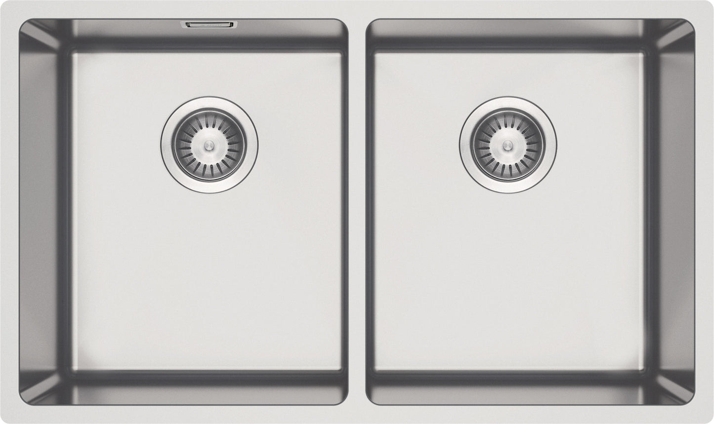 Steel sink, 2-bowl, undermount
