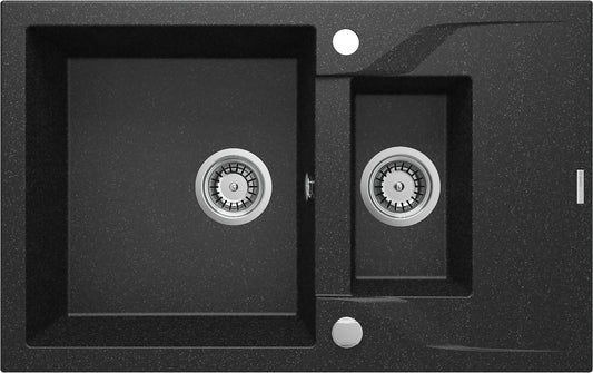 Granite sink, 1.5-bowl with drainer