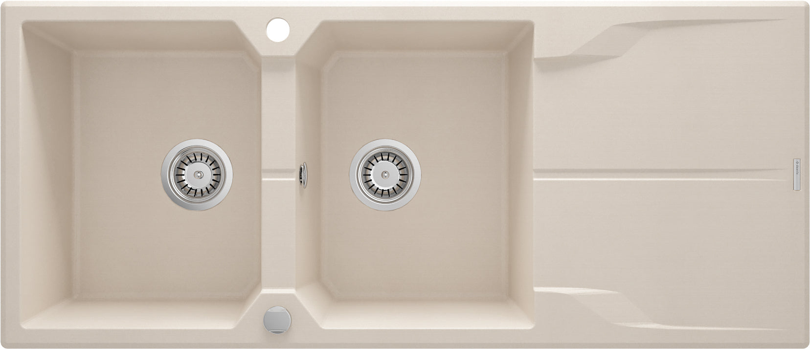 Granite sink, 2-bowl with drainer