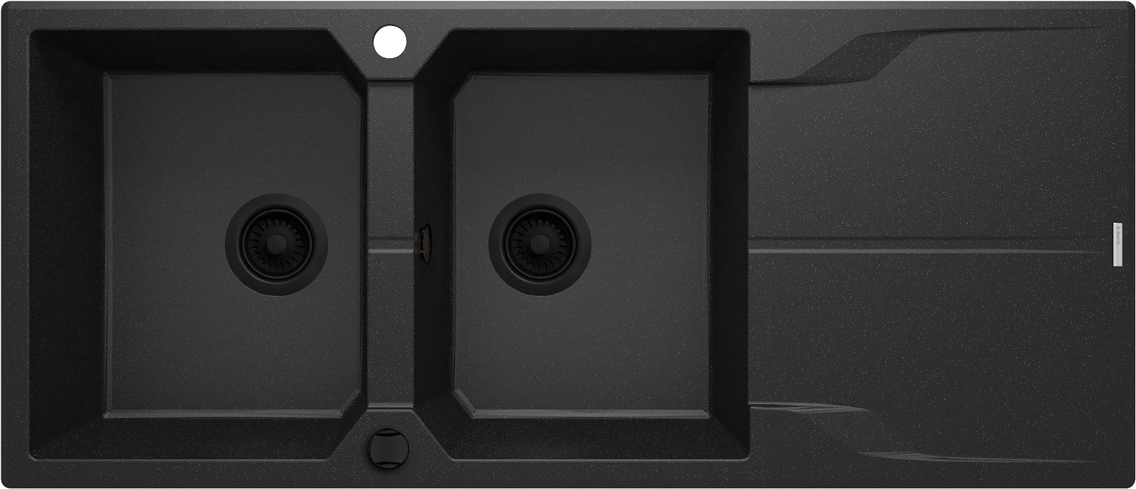 Granite sink, 2-bowl with drainer