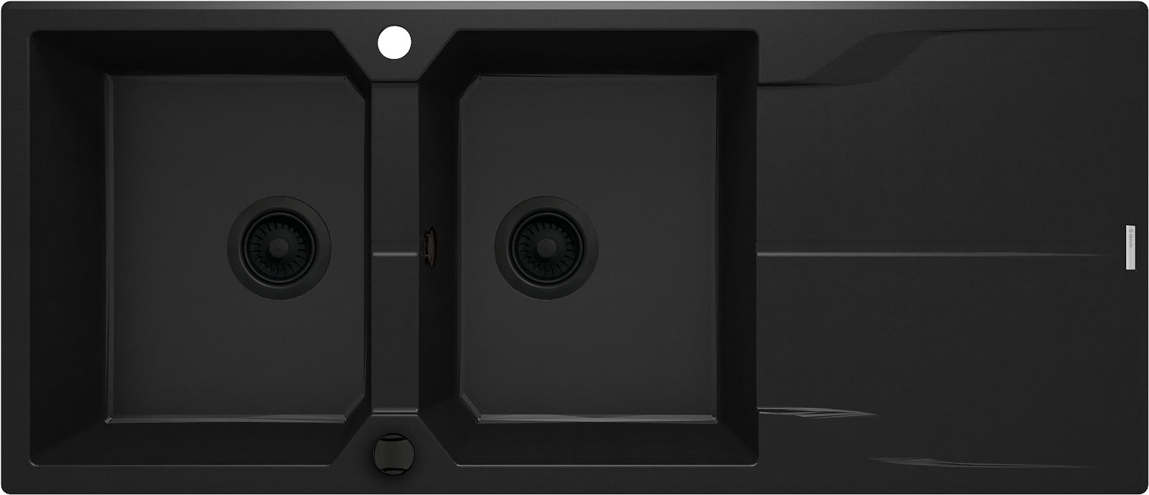 Granite sink, 2-bowl with drainer