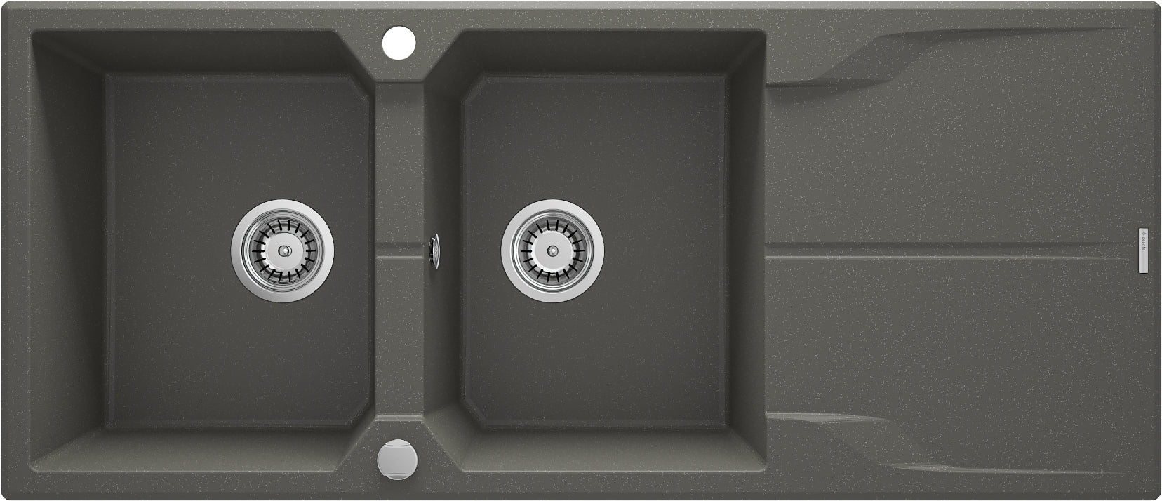 Granite sink, 2-bowl with drainer