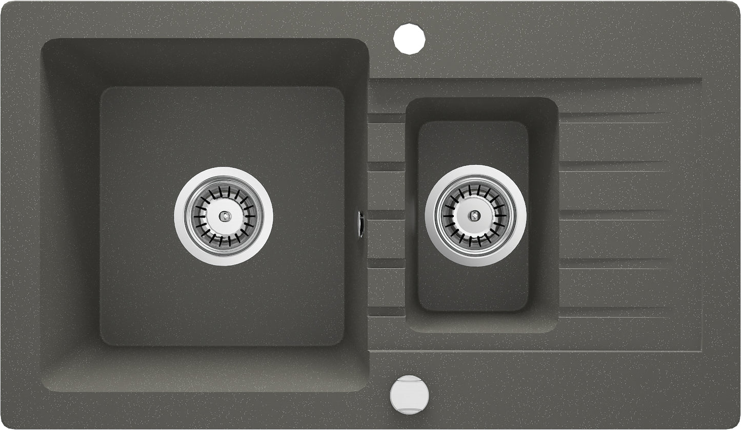 Granite sink, 1.5-bowl with drainer