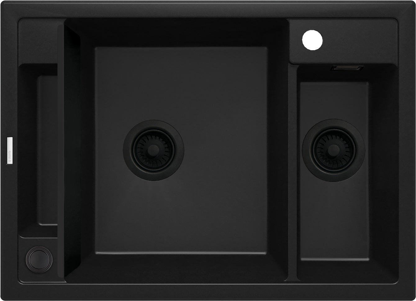 Magnetic granite sink, 1.5-bowl