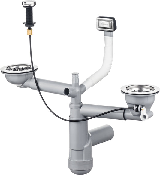 Granite sink waste kit, 1.5- and 2-bowl - Space-Saver