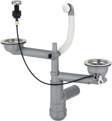 Granite sink waste kit, 1.5- and 2-bowl - Space-Saver