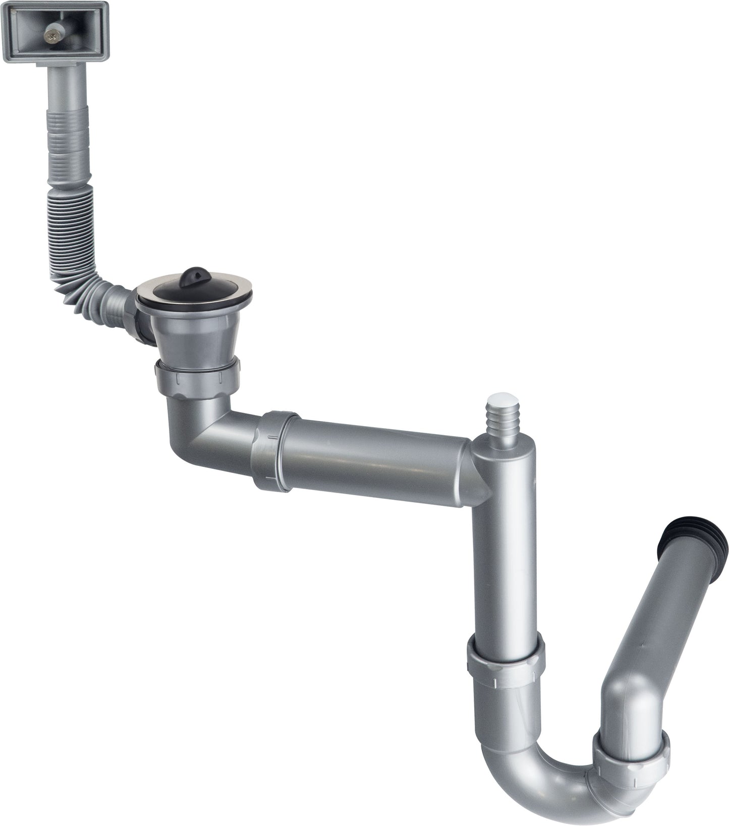 Steel sink waste kit, 1-bowl - 2" drain