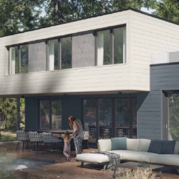 Vox Kerrafront External Cladding on house Facade in light grey and anthracite.