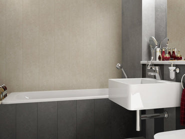 Sandstone Decorative PVC Waterproof Wall Cladding panels for bathrooms, shower and wet rooms