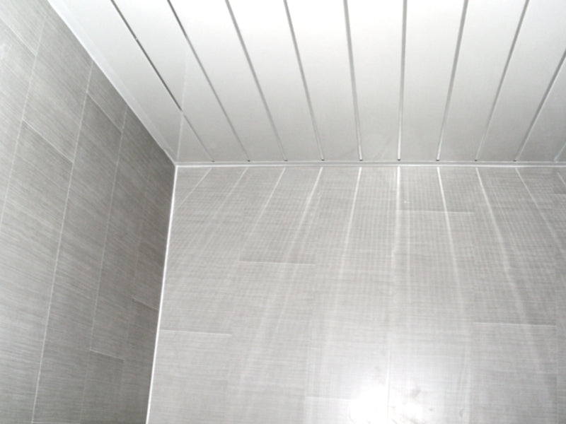 Ridged Silver PVC Ceiling Mould and Mildew Resistant Panels for bathrooms