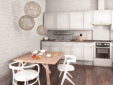 White Brick PVC panels for kitchen splashbacks