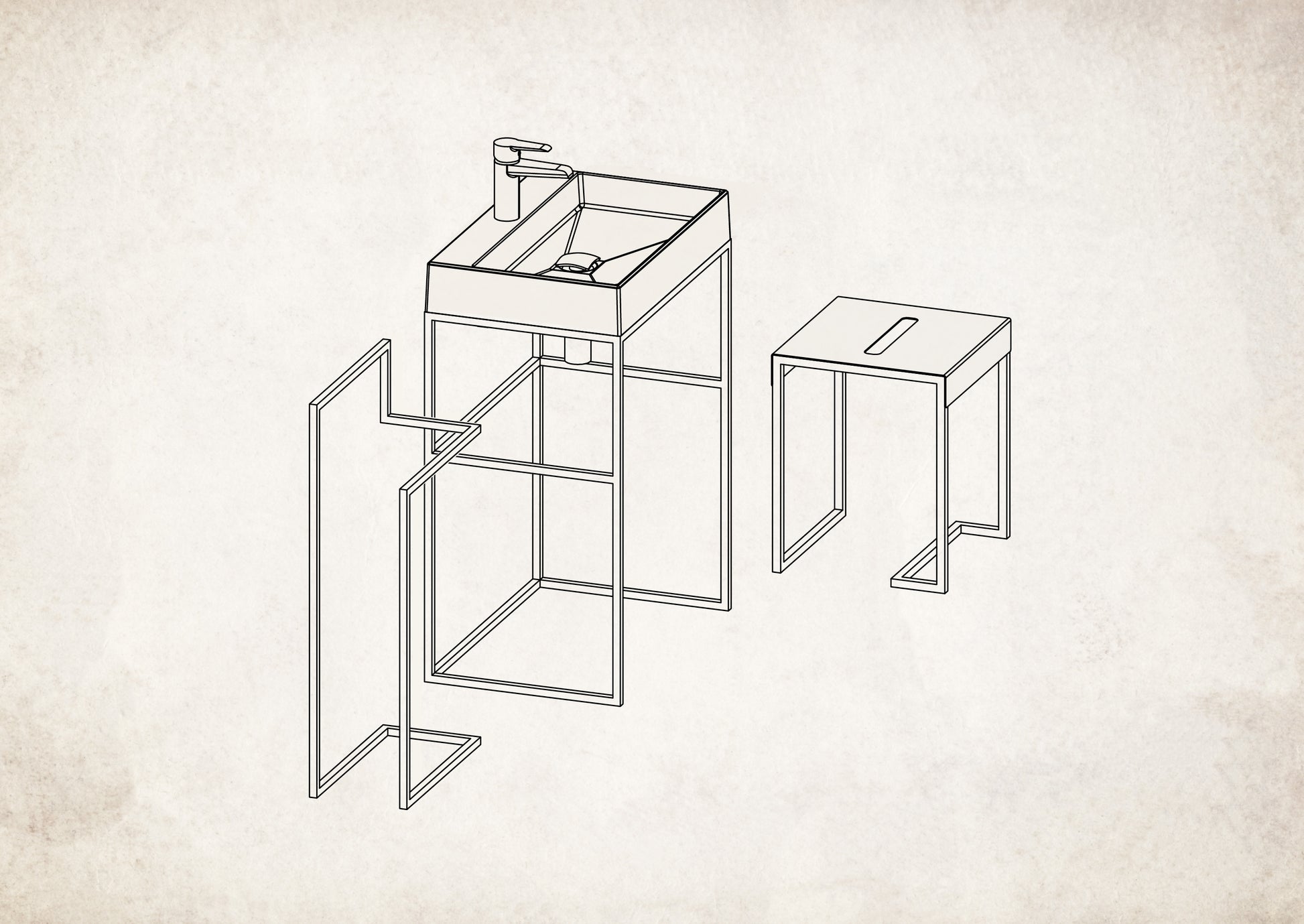 Stool - bathroom table