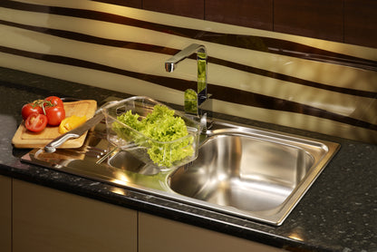 Steel sink, 1.5-bowl