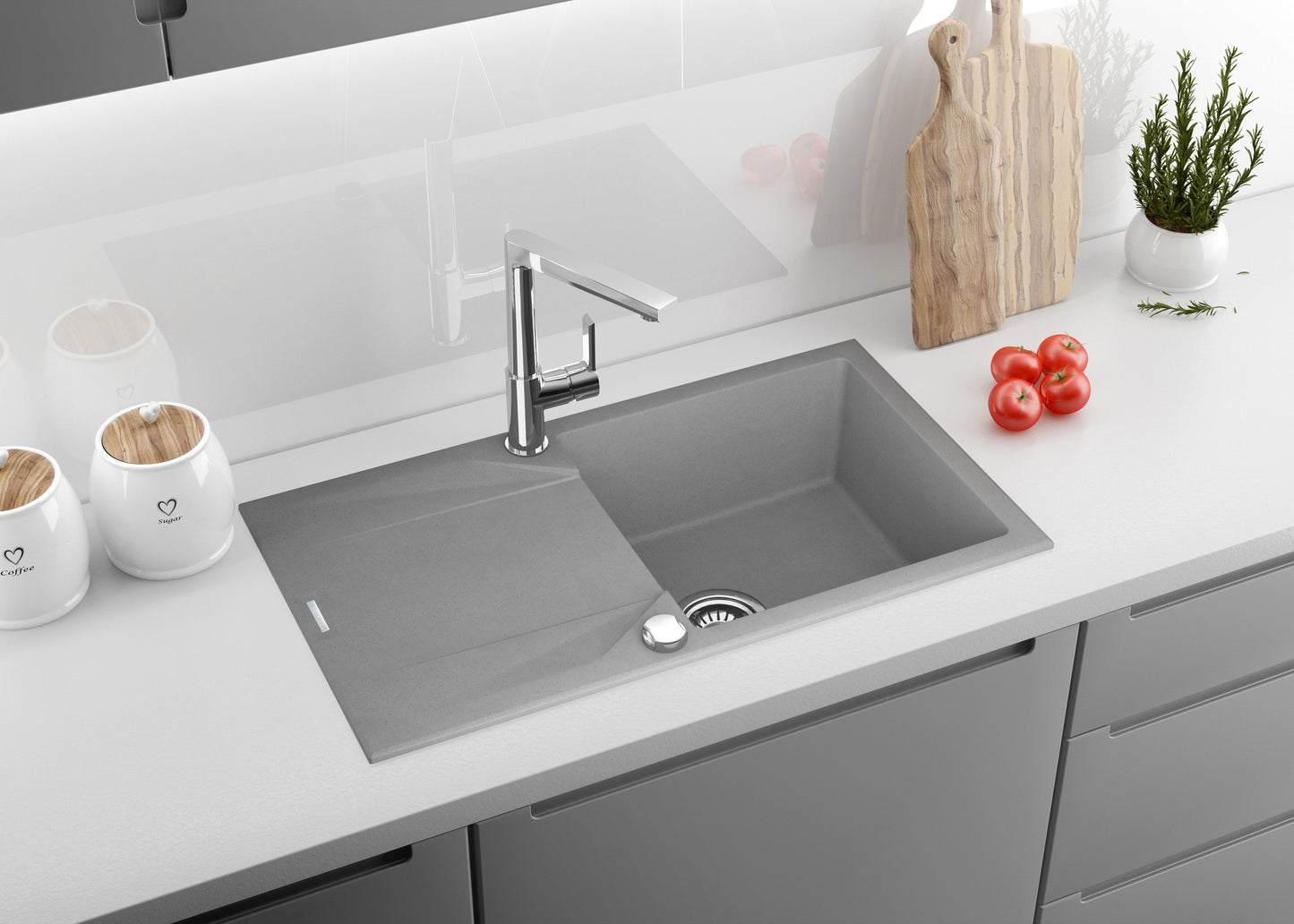 Granite sink, 1-bowl with drainer