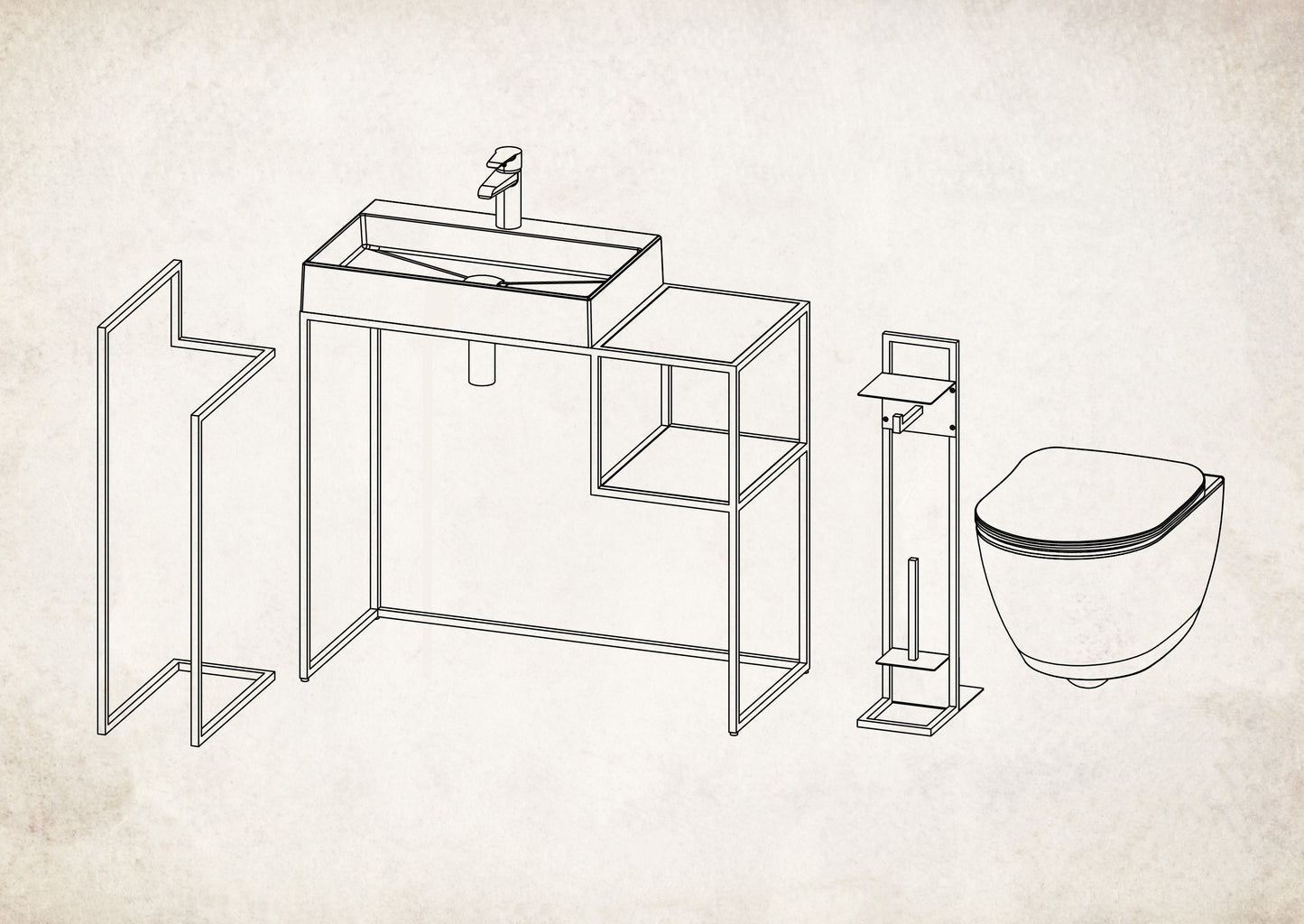 Toilet paper stand, with shelf