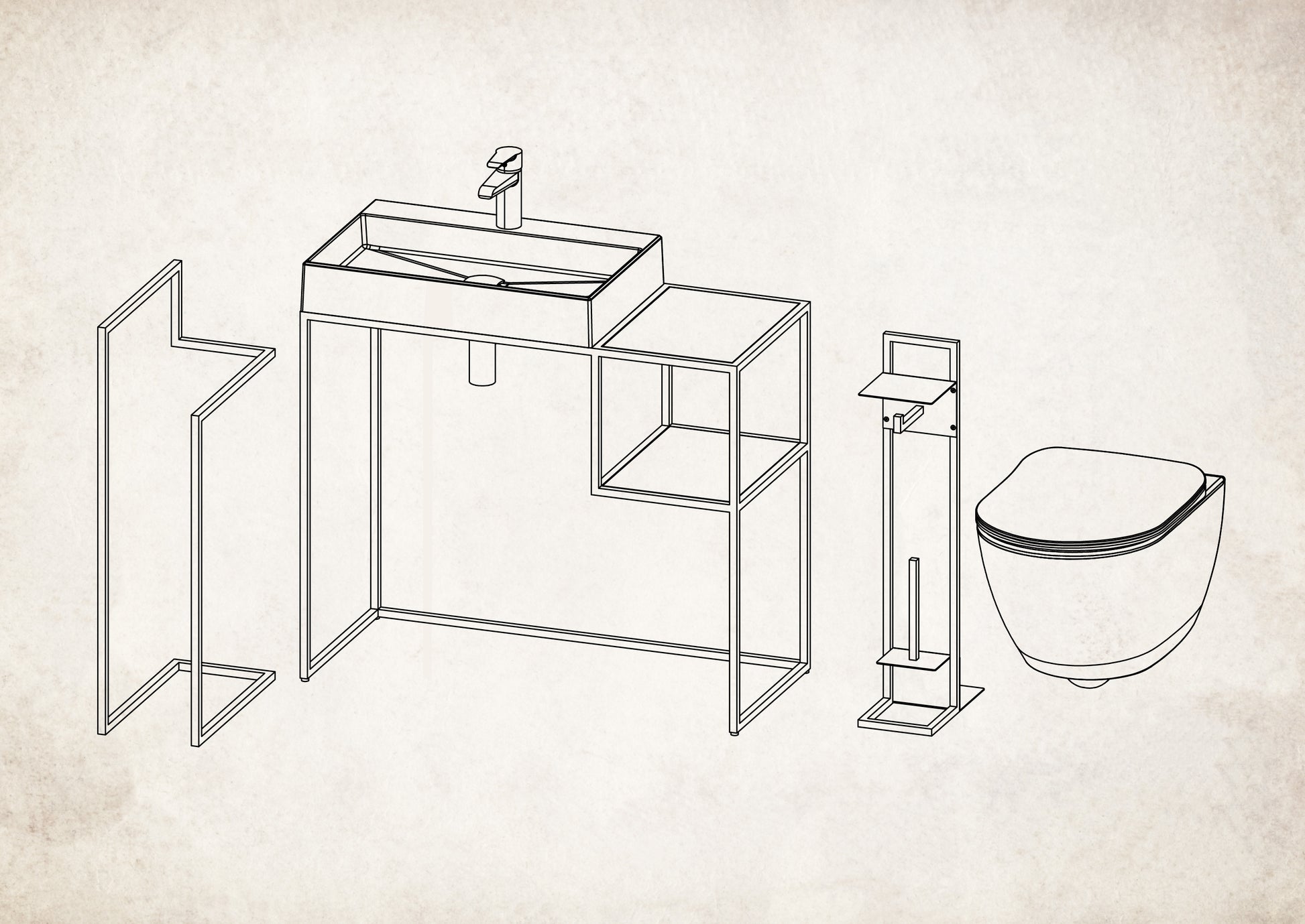 Toilet paper stand, with shelf