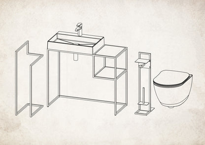 Toilet paper stand, with shelf