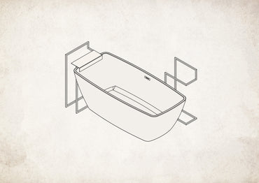 Floor-standing hanger, with shelf