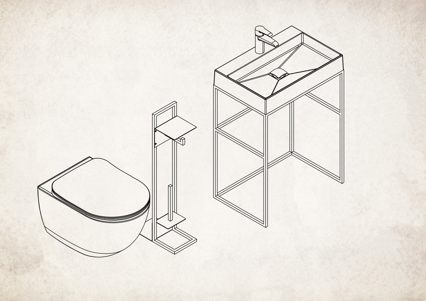 Toilet paper stand, with shelf